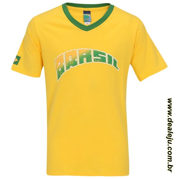 Camisa masculina Braziline Brasil Soul Gola V Malha - Tam: P