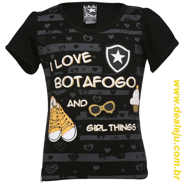 Camiseta infantil Botafogo BYLK Viscos - Tam:12 (10-12 anos)