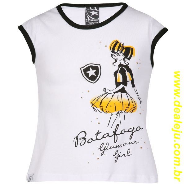 Camiseta Infantil Botafogo Glam  - Tam: 6 (04-06 anos)